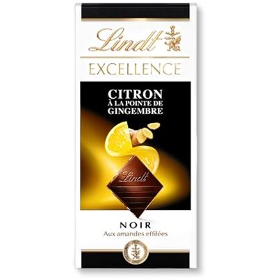 Lindt Tablette EXCELLENCE Chocolat Noir Citron Gingembre 100g - Publicité Lindt Tablette EXCELLENCE Chocolat Noir Citron Gingembre 100g - Publicité