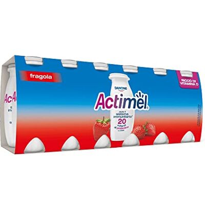 Danone Actimel yaourt à boire fraise 12x100g - Publicité Danone Actimel yaourt à boire fraise 12x100g - Publicité