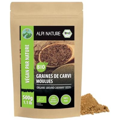 Alpi Nature Carvi Moulu BIO 500g, Poudre de Carvi Graines Moulues pour la Cuisine et la Pâtisserie - Publicité Alpi Nature Carvi Moulu BIO 500g, Poudre de Carvi Graines Moulues pour la Cuisine et la Pâtisserie - Publicité