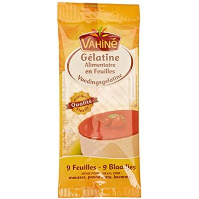 Vahiné Vahine 9 Feuilles de gélatine alimentaire 17 g Lot de 5 - Publicité Vahiné Vahine 9 Feuilles de gélatine alimentaire 17 g Lot de 5 - Publicité