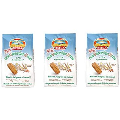 Divella Lot de 3 biscuits italiens Non ti scordar di me Biscotti Integrali ai céréales au blé entier 400 g - Publicité Divella Lot de 3 biscuits italiens Non ti scordar di me Biscotti Integrali ai céréales au blé entier 400 g - Publicité