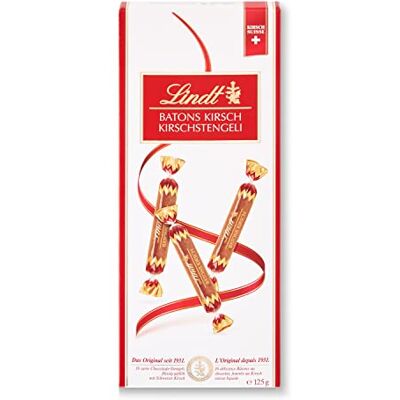 Lindt Boîte BÂTONS KIRSCH Chocolat Lait Kirsch 125g - Publicité Lindt Boîte BÂTONS KIRSCH Chocolat Lait Kirsch 125g - Publicité