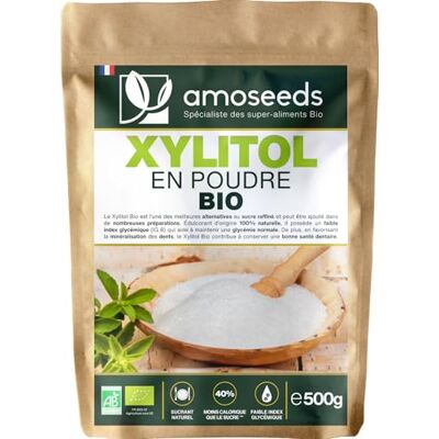 Amoseeds Xylitol Bio 500G Sucrant naturel, Faible en calories, Sans sucres Qualité Supérieure - Publicité Amoseeds Xylitol Bio 500G Sucrant naturel, Faible en calories, Sans sucres Qualité Supérieure - Publicité