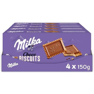 Milka Choco Biscuits Nappés Chocolat au Lait 4x150g 4 Boîtes de 150g Biscuit croustillant nappé de tendre chocolat au lait Idéal pour le goûter - Publicité Milka Choco Biscuits Nappés Chocolat au Lait 4x150g 4 Boîtes de 150g Biscuit croustillant nappé de tendre chocolat au lait Idéal pour le goûter - Publicité