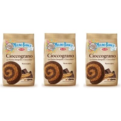 Mulino Bianco Lot de 3 biscuits Cioccograno Whole Wheat (Integrale) Biscuits au chocolat 350 g - Publicité Mulino Bianco Lot de 3 biscuits Cioccograno Whole Wheat (Integrale) Biscuits au chocolat 350 g - Publicité