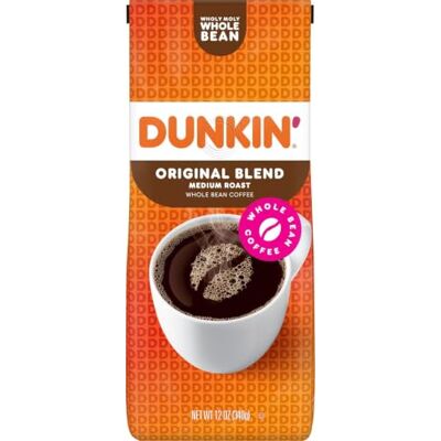 Dunkin' Donuts Original Blend Whole Bean Coffee, 12 oz - Publicité Dunkin' Donuts Original Blend Whole Bean Coffee, 12 oz - Publicité