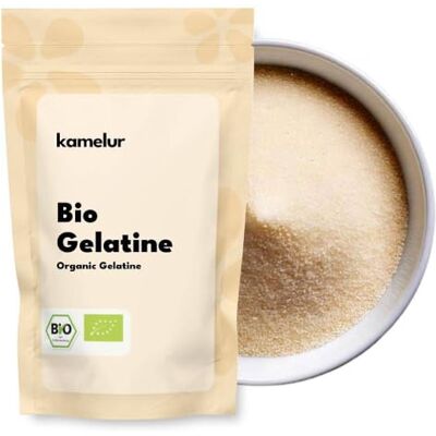 Kamelur 1kg de poudre de gélatine BIO sans additifs Gélatine BIO (gélatine de porc) au goût neutre Gélifiant BIO - Publicité Kamelur 1kg de poudre de gélatine BIO sans additifs Gélatine BIO (gélatine de porc) au goût neutre Gélifiant BIO - Publicité