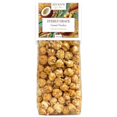Everly Grace Popcorn – Coconut Paradise, 100 g – Sachets de popcorn à la noix de coco tropicale de notre manufacture à Augsbourg, Allemagne - Publicité Everly Grace Popcorn – Coconut Paradise, 100 g – Sachets de popcorn à la noix de coco tropicale de notre manufacture à Augsbourg, Allemagne - Publicité