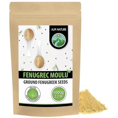 Alpi Nature Fenugrec en Poudre 1kg, Graines de Fenugrec Moulues, Poudre de Méthi Moulue - Publicité Alpi Nature Fenugrec en Poudre 1kg, Graines de Fenugrec Moulues, Poudre de Méthi Moulue - Publicité
