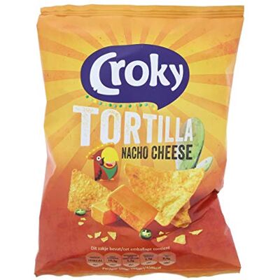 Croky Tortilla Nacho Cheese 40 gram doos 20 zakjes - Publicité Croky Tortilla Nacho Cheese 40 gram doos 20 zakjes - Publicité