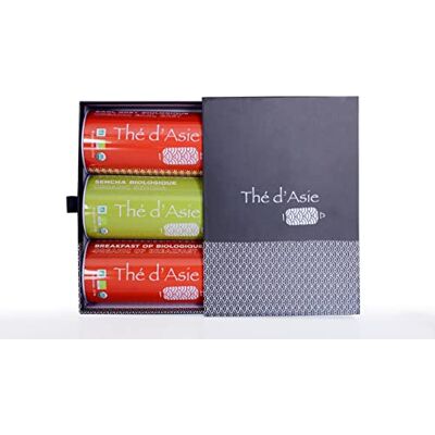 Khla - Thé d'Asie Breakfast Set - 3 Boîtes métalliques - Coffret cadeau thé - Publicité Khla - Thé d'Asie Breakfast Set - 3 Boîtes métalliques - Coffret cadeau thé - Publicité