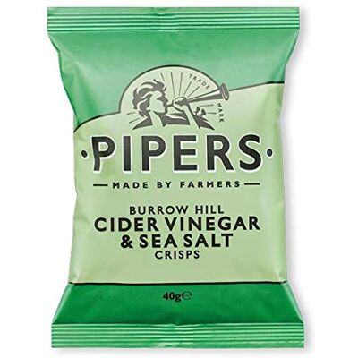 Pipers Crisps Somerset Cider Vinegar/Salt 24 x 40G - Publicité Pipers Crisps Somerset Cider Vinegar/Salt 24 x 40G - Publicité