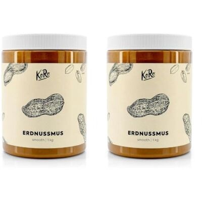 KoRo Purée de cacahuètes 2 x 1 kg Consistance crémeuse Sans sucre ajouté Fabriquée à partir de cacahuètes torréfiées 100% sans graisse. Publicité KoRo Purée de cacahuètes 2 x 1 kg Consistance crémeuse Sans sucre ajouté Fabriquée à partir de cacahuètes torréfiées 100% sans graisse. Publicité