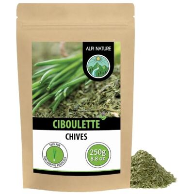 Alpi Nature Ciboulette Séchée 250g, Ciboulette Hachée, Épice pour Cuisiner, Garnir, Sauces et Trempettes - Publicité Alpi Nature Ciboulette Séchée 250g, Ciboulette Hachée, Épice pour Cuisiner, Garnir, Sauces et Trempettes - Publicité