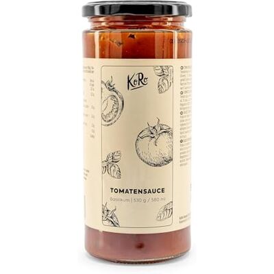 KoRo Sauce tomate au basilic 530 g Originale d'Italie Parfaite pour les pâtes et la pizza Sans additifs Vegan - Publicité KoRo Sauce tomate au basilic 530 g Originale d'Italie Parfaite pour les pâtes et la pizza Sans additifs Vegan - Publicité