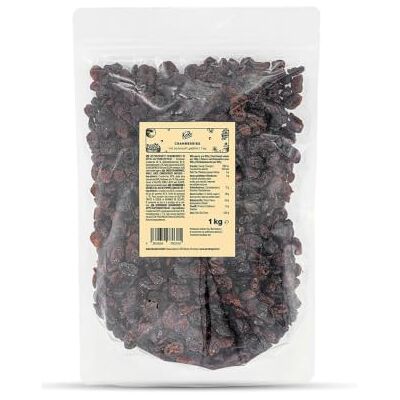 KoRo Cranberries sucrées au jus de pomme 1 kg Fruits secs naturels et non sulfurés, sans additifs artificiels - Publicité KoRo Cranberries sucrées au jus de pomme 1 kg Fruits secs naturels et non sulfurés, sans additifs artificiels - Publicité
