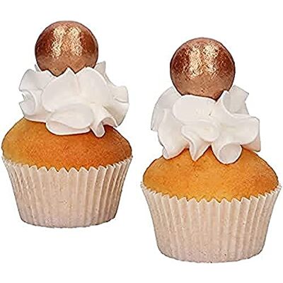 FunCakes Boules Choco Bronze Or: Prêt à utiliser pour la décoration de gâteau, parfait pour les gâteaux, cupcakes et plus encore, délicieuse saveur de chocolat, Set / 8 - Publicité FunCakes Boules Choco Bronze Or: Prêt à utiliser pour la décoration de gâteau, parfait pour les gâteaux, cupcakes et plus encore, délicieuse saveur de chocolat, Set / 8 - Publicité
