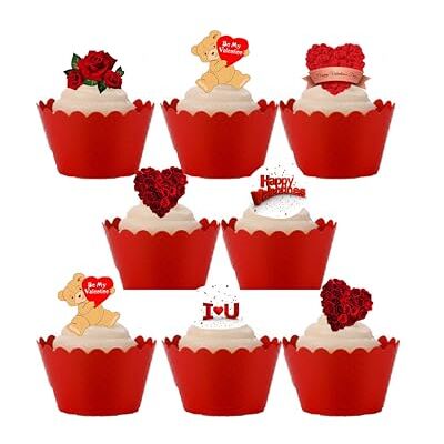 Top That Lot de 24 décorations en papier comestible pour gâteaux Thème Saint-Valentin 4 de chaque - Publicité Top That Lot de 24 décorations en papier comestible pour gâteaux Thème Saint-Valentin 4 de chaque - Publicité
