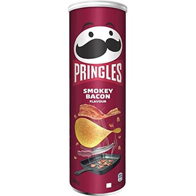 Pringles Smokey Bacon Crisps Boîte de conservation 200 g - Publicité Pringles Smokey Bacon Crisps Boîte de conservation 200 g - Publicité