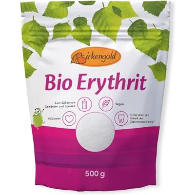 Birkengold Bio Erythritol, 500 g issu de l'agriculture biologique substitut de sucre sans calories l'érythritol a le même goût que le sucre végétalien bon pour les dents indice glycémique 0 - Publicité Birkengold Bio Erythritol, 500 g issu de l'agriculture biologique substitut de sucre sans calories l'érythritol a le même goût que le sucre végétalien bon pour les dents indice glycémique 0 - Publicité