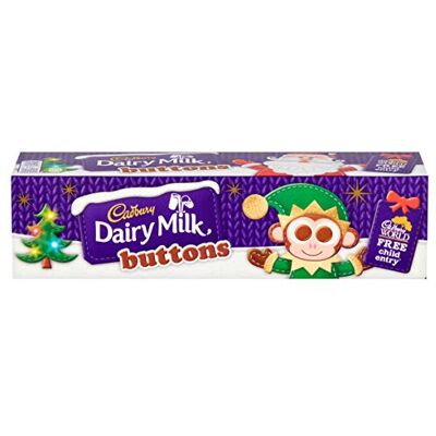 Cadbury Lot de boutons de lait laitier, tube de Noël, 72 g - Publicité Cadbury Lot de boutons de lait laitier, tube de Noël, 72 g - Publicité