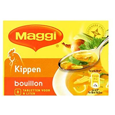Maggi Mélange de bouillon de poulet Paquet de bouillon de poulet 8 comprimés Poids total 82 grammes - Publicité Maggi Mélange de bouillon de poulet Paquet de bouillon de poulet 8 comprimés Poids total 82 grammes - Publicité