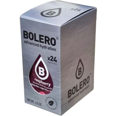 Bolero RASPBERRY 24x3g Jus en poudre sans sucre, édulcoré à la stévia + vitamine C pour enfants et sportifs sans gluten, végétalien saveur de framboise - Publicité Bolero RASPBERRY 24x3g Jus en poudre sans sucre, édulcoré à la stévia + vitamine C pour enfants et sportifs sans gluten, végétalien saveur de framboise - Publicité