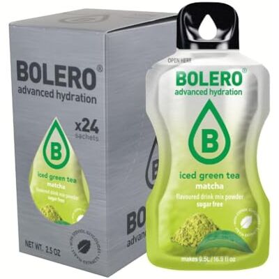 Bolero THÉ VERT GLACÉ MATCHA 24x3g Poudre pour boisson sans sucre, édulcorée à la stévia + vitamine C convient aux enfants, aux sportifs et aux diabétiques sans gluten - Publicité Bolero THÉ VERT GLACÉ MATCHA 24x3g Poudre pour boisson sans sucre, édulcorée à la stévia + vitamine C convient aux enfants, aux sportifs et aux diabétiques sans gluten - Publicité