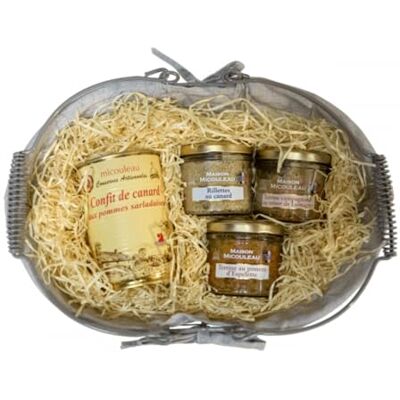 MICOULEAU Panier gourmand -Mon petit Marché Plaisir, Terrines et pâtés, Cadeau gourmand, Coffret cadeau à offrir Conserverie Artisanal Apéritif panier garni- sud-ouest - Publicité MICOULEAU Panier gourmand -Mon petit Marché Plaisir, Terrines et pâtés, Cadeau gourmand, Coffret cadeau à offrir Conserverie Artisanal Apéritif panier garni- sud-ouest - Publicité