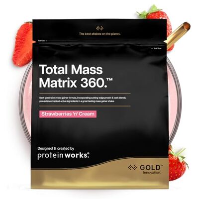 The Protein Works Total Mass Matrix Extreme - Shake Gain de Poids Haute Calorie, 32 Portions - Publicité The Protein Works Total Mass Matrix Extreme - Shake Gain de Poids Haute Calorie, 32 Portions - Publicité