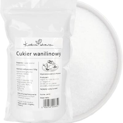 Kuchnia Zdrowia Sucre Vanillé Aromatique 200g Idéal Pour Gâteaux, Biscuits, Crèmes, Desserts, Yaourts, Crêpes, Pancakes Et Pâtisserie Maison - Publicité Kuchnia Zdrowia Sucre Vanillé Aromatique 200g Idéal Pour Gâteaux, Biscuits, Crèmes, Desserts, Yaourts, Crêpes, Pancakes Et Pâtisserie Maison - Publicité
