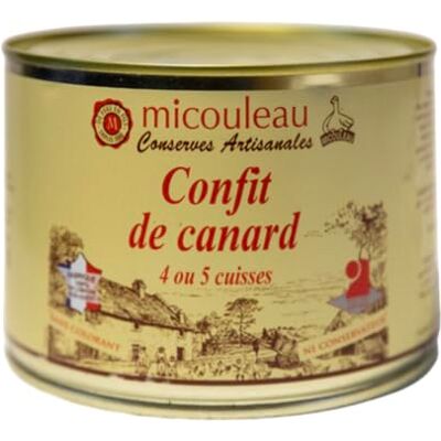 MICOULEAU Maison Confit de Canard 4 à 5 cuisse, Plat Préparé Spécialité Sud-Ouest 1580g conserve bocal produit français - Publicité MICOULEAU Maison Confit de Canard 4 à 5 cuisse, Plat Préparé Spécialité Sud-Ouest 1580g conserve bocal produit français - Publicité