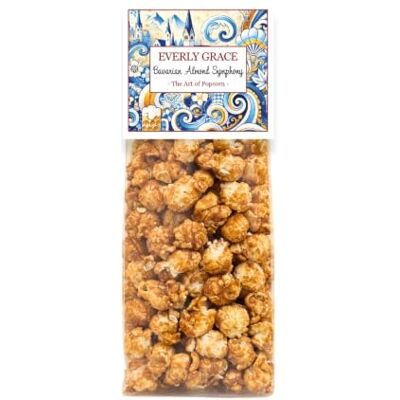Everly Grace Popcorn – Bavarian Almond Symphony, 100 g – Sachets de popcorn au caramel et amandes grillées de notre manufacture à Augsbourg, Allemagne - Publicité Everly Grace Popcorn – Bavarian Almond Symphony, 100 g – Sachets de popcorn au caramel et amandes grillées de notre manufacture à Augsbourg, Allemagne - Publicité