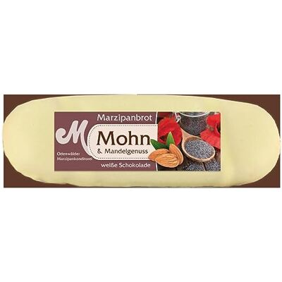 ODENWÄLDER Marzipan KONDITOREI GmbH Odenwälder Marzipan pain, pavot, massepain avec chocolat blanc, 100 g - Publicité ODENWÄLDER Marzipan KONDITOREI GmbH Odenwälder Marzipan pain, pavot, massepain avec chocolat blanc, 100 g - Publicité