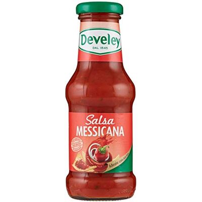 DEVELEY Salsa Messicana Sauce mexicaine sans gluten Idéal pour les apéritifs Bouteille en verre 250 ml - Publicité DEVELEY Salsa Messicana Sauce mexicaine sans gluten Idéal pour les apéritifs Bouteille en verre 250 ml - Publicité