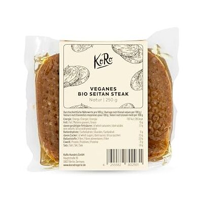 KoRo Steak de seitan vegan bio 250 g - Publicité KoRo Steak de seitan vegan bio 250 g - Publicité