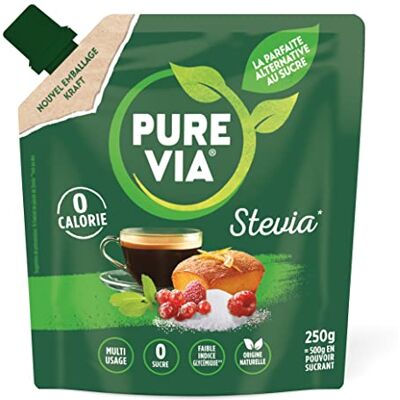 Pure Doypack Poudre Cristallisée Stevia Zéro Calorie 250g - Publicité Pure Doypack Poudre Cristallisée Stevia Zéro Calorie 250g - Publicité