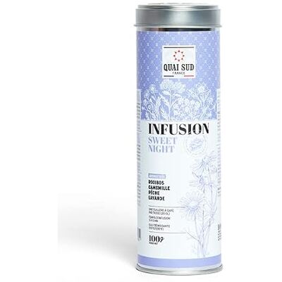 QUAI SUD INFUSION SWEET NIGHT! AROMATISÉE ROOIBOS CAMOMILLE PECHE LAVANDE Boîte Ronde 100 g - Publicité QUAI SUD INFUSION SWEET NIGHT! AROMATISÉE ROOIBOS CAMOMILLE PECHE LAVANDE Boîte Ronde 100 g - Publicité