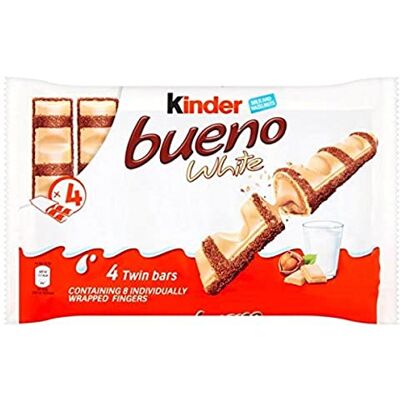 Kinder FERRERO Bueno White 156 g (Pack of 4) - Publicité Kinder FERRERO Bueno White 156 g (Pack of 4) - Publicité