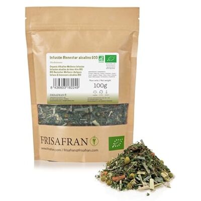 FRISAFRAN Infusion Bio Alcaline Bio en Vrac 100g Thé alcalin Infusion délicieuse et saine Antioxydants Digestif Minéralisé Santé et bien-être tisane alcaline d'infusion alcaline - Publicité FRISAFRAN Infusion Bio Alcaline Bio en Vrac 100g Thé alcalin Infusion délicieuse et saine Antioxydants Digestif Minéralisé Santé et bien-être tisane alcaline d'infusion alcaline - Publicité