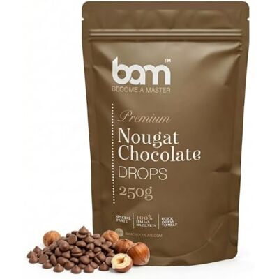 BAM Pépites de Chocolat – Chocolat Blanc avec arôme pour Desserts, Ganaches, Crèmes – Chocolat Pâtissier Raffiné, (Nougat Chocolat 250 g) - Publicité BAM Pépites de Chocolat – Chocolat Blanc avec arôme pour Desserts, Ganaches, Crèmes – Chocolat Pâtissier Raffiné, (Nougat Chocolat 250 g) - Publicité