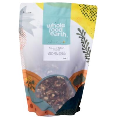 Wholefood Earth Noix bio, moitiés, 1 kg Crues Sans OGM Véganes Riches en fibres Riches en protéines Certifiées biologiques - Publicité Wholefood Earth Noix bio, moitiés, 1 kg Crues Sans OGM Véganes Riches en fibres Riches en protéines Certifiées biologiques - Publicité