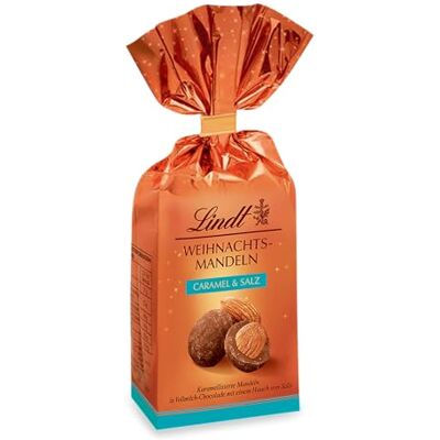 Lindt Chocolat de Noël, amandes et sel Sachet de 100 g Cadeau de Noël - Publicité Lindt Chocolat de Noël, amandes et sel Sachet de 100 g Cadeau de Noël - Publicité