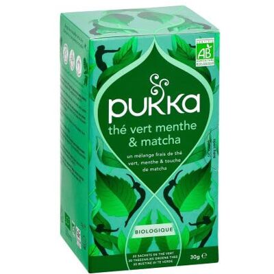 Pukka Thé vert menthe et matcha Bio Boîte de 20 sachets - Publicité Pukka Thé vert menthe et matcha Bio Boîte de 20 sachets - Publicité