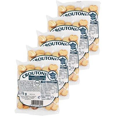Agidra Lot 5x Croûtons goût ail Sachet 75g - Publicité Agidra Lot 5x Croûtons goût ail Sachet 75g - Publicité