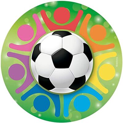 dekora Decoration Gateau Anniversaire Feuille Azyme Boule de Soccer 20 cm Diametre - Publicité dekora Decoration Gateau Anniversaire Feuille Azyme Boule de Soccer 20 cm Diametre - Publicité