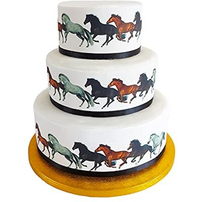 Top That Feuille de décoration comestible Motif chevaux au galop Idéale pour décorer vos gâteaux Facile à utiliser - Publicité Top That Feuille de décoration comestible Motif chevaux au galop Idéale pour décorer vos gâteaux Facile à utiliser - Publicité