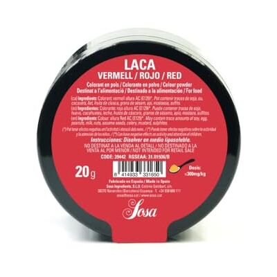 Sosa Colorant alimentaire rouge poudre liposoluble 20g - Publicité Sosa Colorant alimentaire rouge poudre liposoluble 20g - Publicité