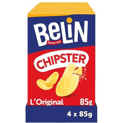 Belin 4 Paquets de Chipster 85g A Partager entre Amis ou en Famille pour les Apéros Fabriqué en France Lot de 4x85g - Publicité Belin 4 Paquets de Chipster 85g A Partager entre Amis ou en Famille pour les Apéros Fabriqué en France Lot de 4x85g - Publicité