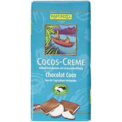 Rapunzel CHOCOLAT LAIT FOURRE COCO 100G - Publicité Rapunzel CHOCOLAT LAIT FOURRE COCO 100G - Publicité